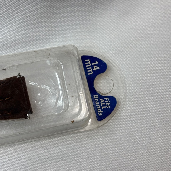 Timex Brown Leather Water Resistant Watch Band 14mm plastic box 2 pieces NOS - Picture 9 of 9